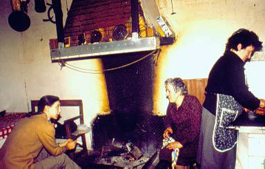 Convivencia de fuego bajo y chapa. Zeanuri (B), 1980. Fuente: Ander Manterola, Grupos Etniker Euskalerria.