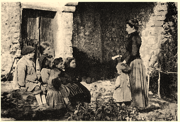 Sesión de catecismo. 1913. Fuente: Novedades, San Sebastián, 1913.