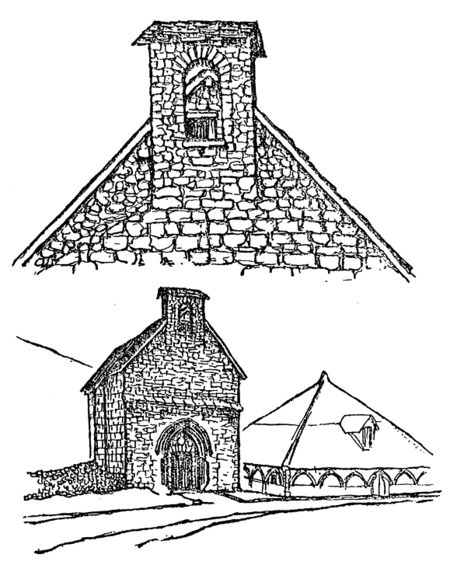 Techumbre de la ermita Sancti-Spiritus de Roncesvalles. Fuente: José Agirre, Sociedad de Eusko-Folklore (1925-29).