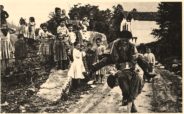 Saltando al burro. 1912. Fuente: Novedades, San Sebastián, 1912.