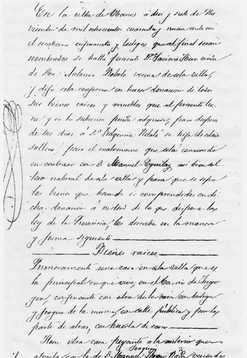 Contrato matrimonial. Obanos (N), 1849. Fuente: M.ª Amor Beguiristain, Grupos Etniker Euskalerria.