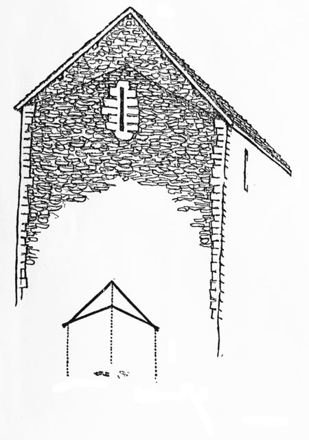 Fachada posterior de la Colegiata de Roncesvalles. Fuente: José Agirre, Sociedad de Eusko-Folklore (1925-29).